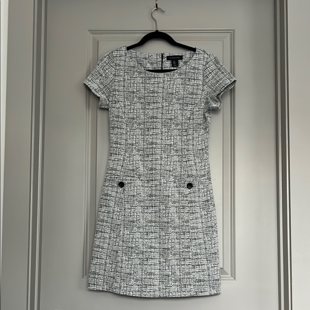 60's Style Black and White Tweed Dress